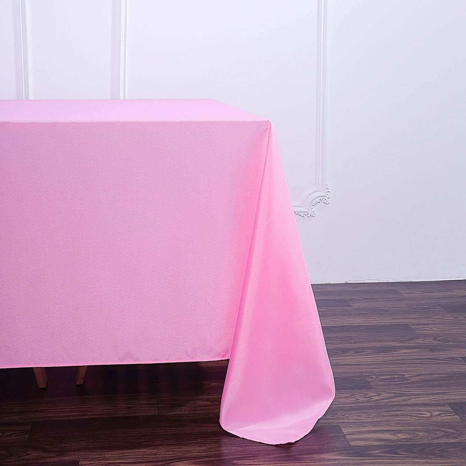 Polyester Square 90"x90" Tablecloth Pink - Wrinkle-Resistant & Durable Table Cover - Image 5