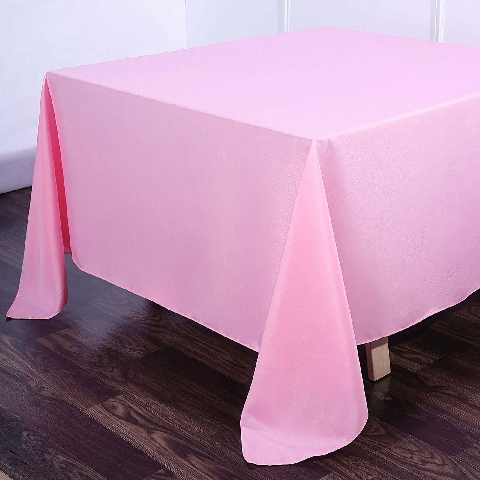Polyester Square 90"x90" Tablecloth Pink - Wrinkle-Resistant & Durable Table Cover - Image 6