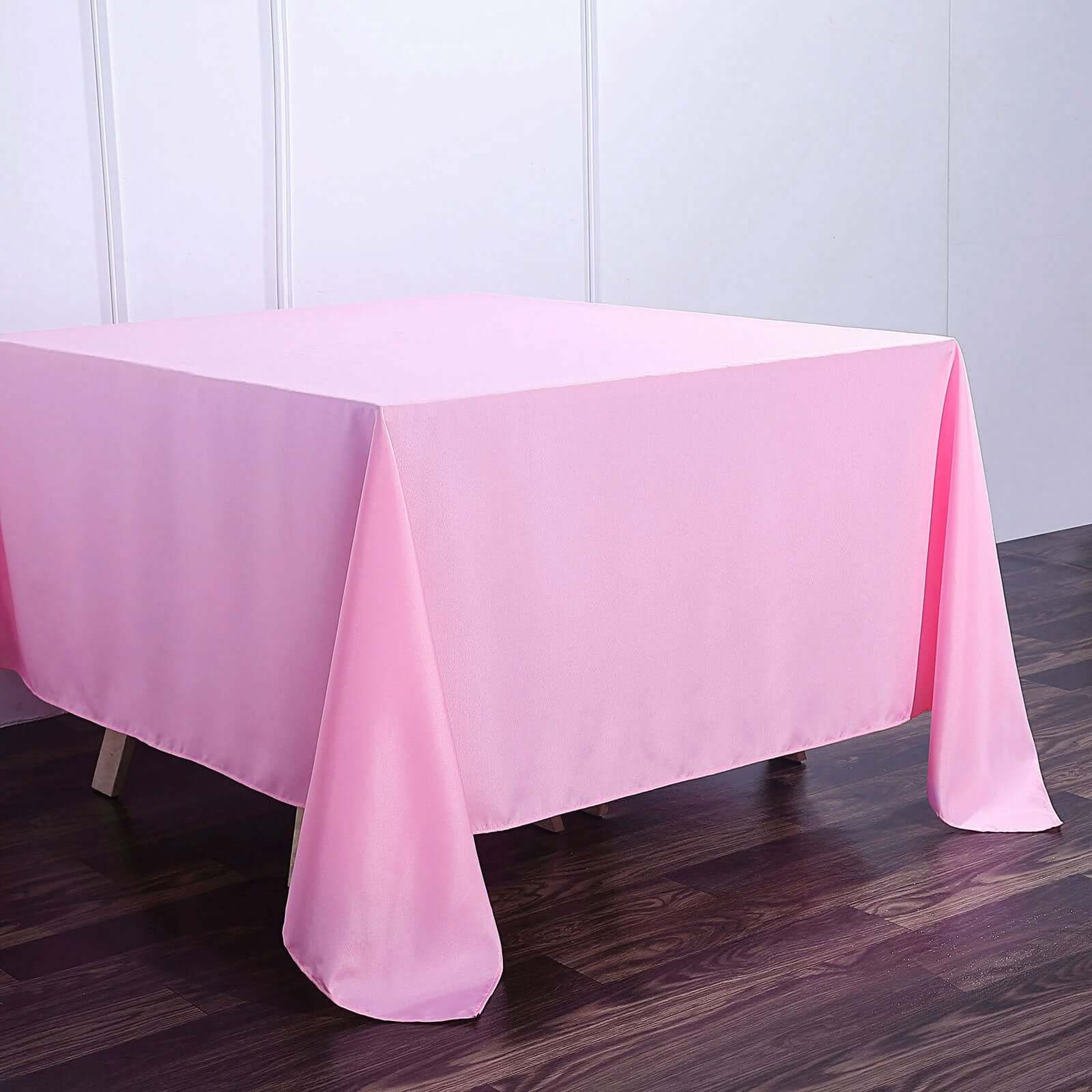 Polyester Square 90"x90" Tablecloth Pink - Wrinkle-Resistant & Durable Table Cover - Image 7