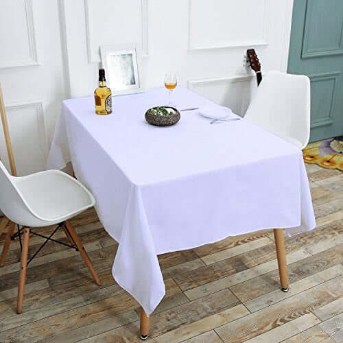 Premium Polyester 60"x102" Rectangle Tablecloth White - Durable 220GSM Wrinkle-Resistant Design Table Cover for Weddings & Events - Image 8
