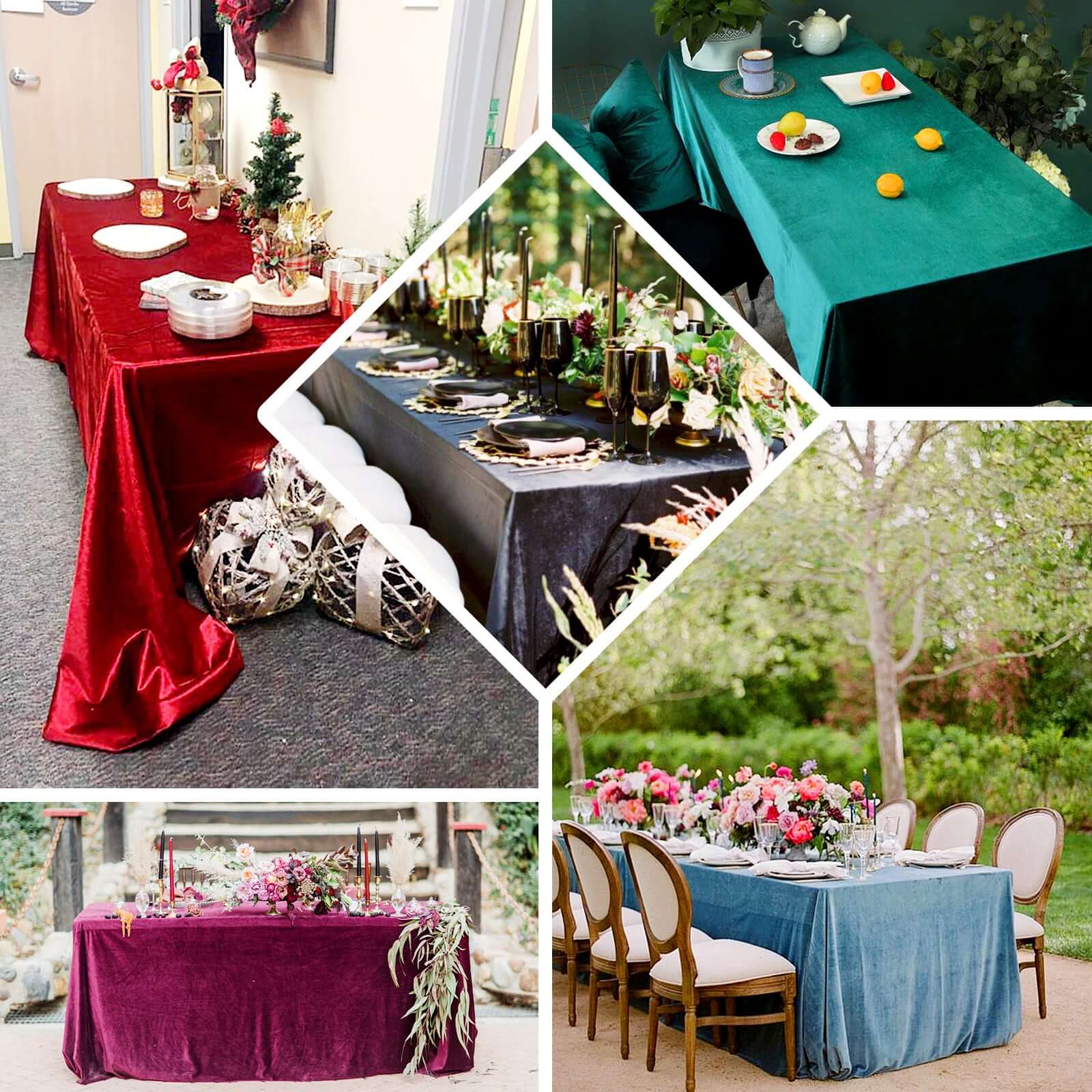 Premium Velvet 90"x132" Rectangle Tablecloth Blush - Reusable Soft & Seamless Table Cover - Image 5
