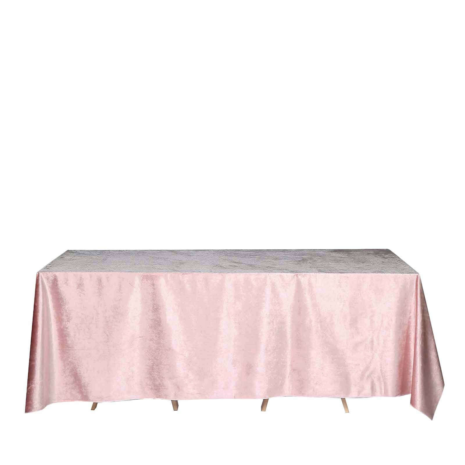 Premium Velvet 90"x132" Rectangle Tablecloth Blush - Reusable Soft & Seamless Table Cover - Image 7