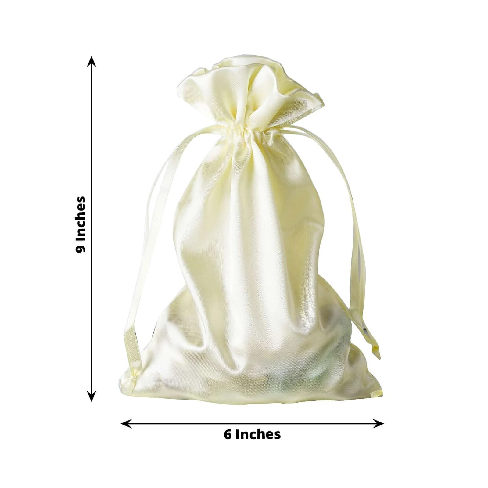 60 Pack 6"x9" Yellow Satin Wedding Party Favor Bags, Drawstring Pouch Gift Bags - Image 3