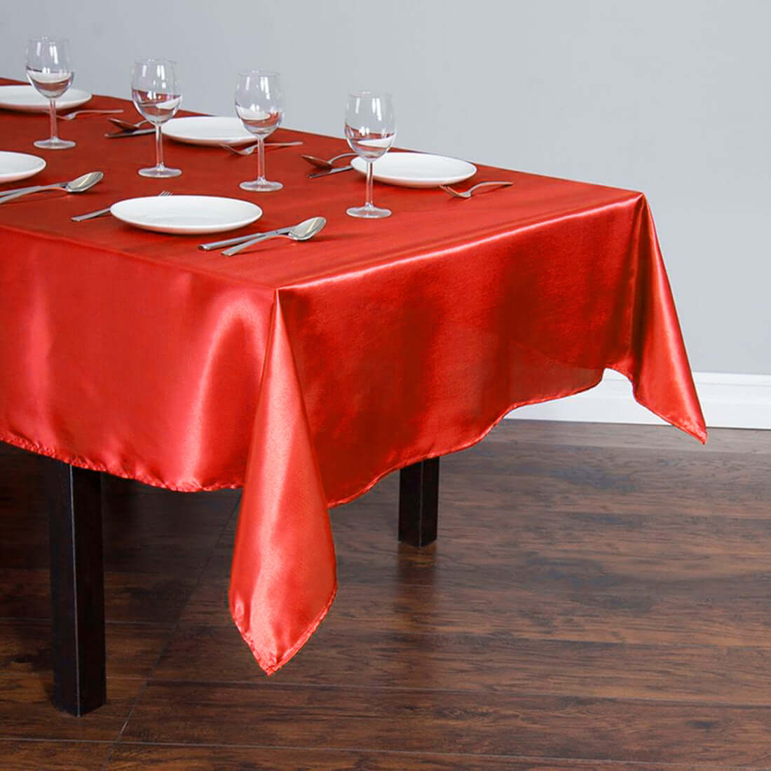Satin Rectangular 60"x102" Tablecloth Red - Smooth and Lustrous Table Cover - Image 7