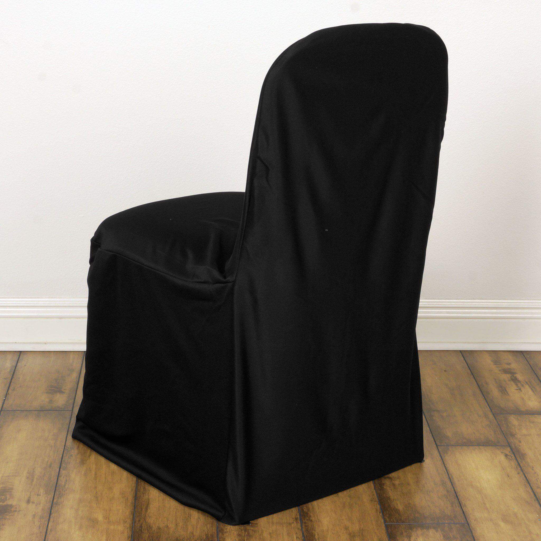 Scuba Stretch Chair Cover Black for Banquet Chairs Slim Fit Design - Wrinkle Free and Durable Slipcover - Image 6
