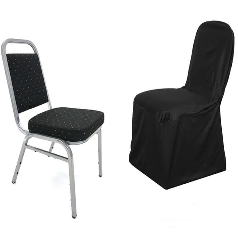 Scuba Stretch Chair Cover Black for Banquet Chairs Slim Fit Design - Wrinkle Free and Durable Slipcover - Image 9