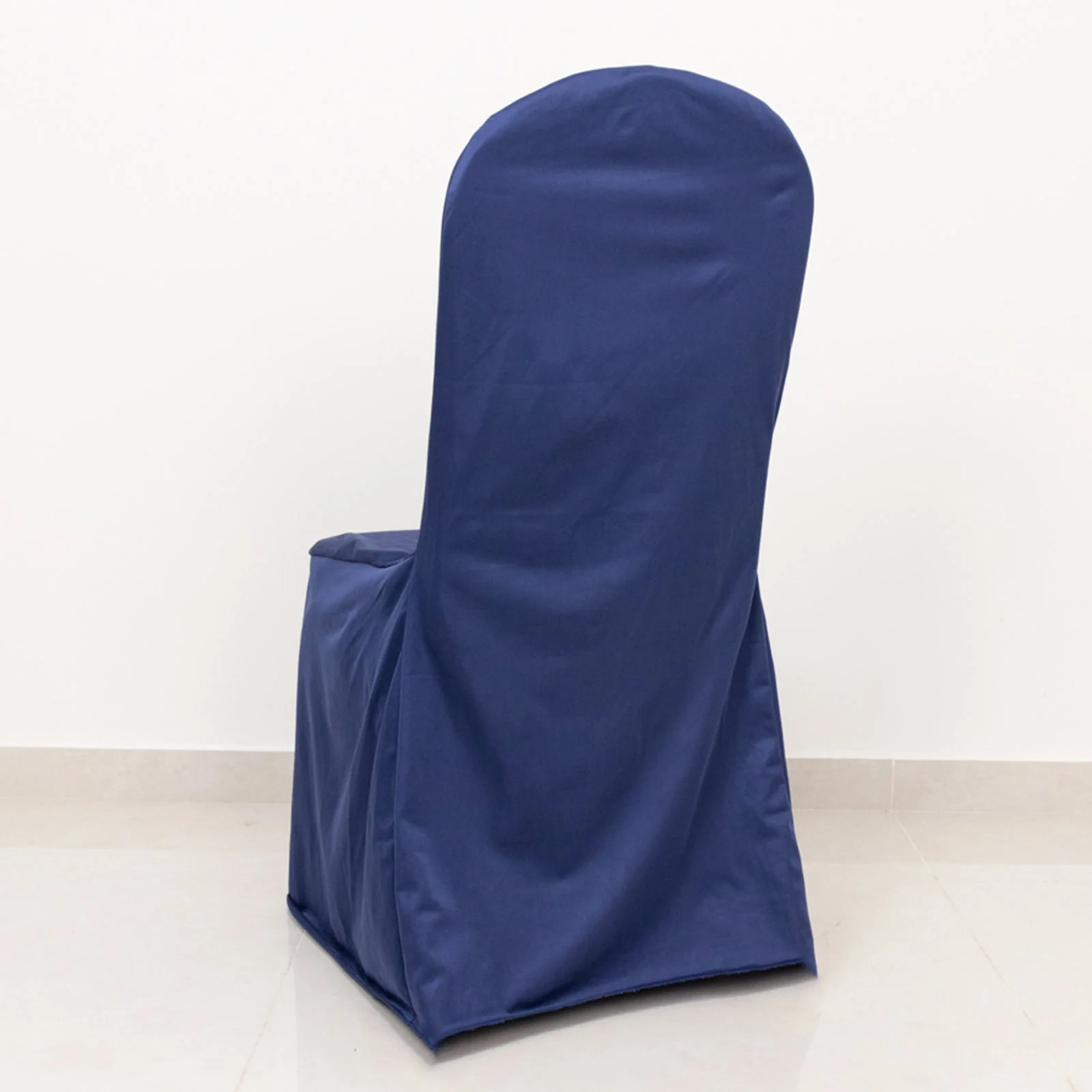 Scuba Stretch Chair Cover Navy Blue for Banquet Chairs Slim Fit Design - Wrinkle Free and Durable Slipcover - Image 5
