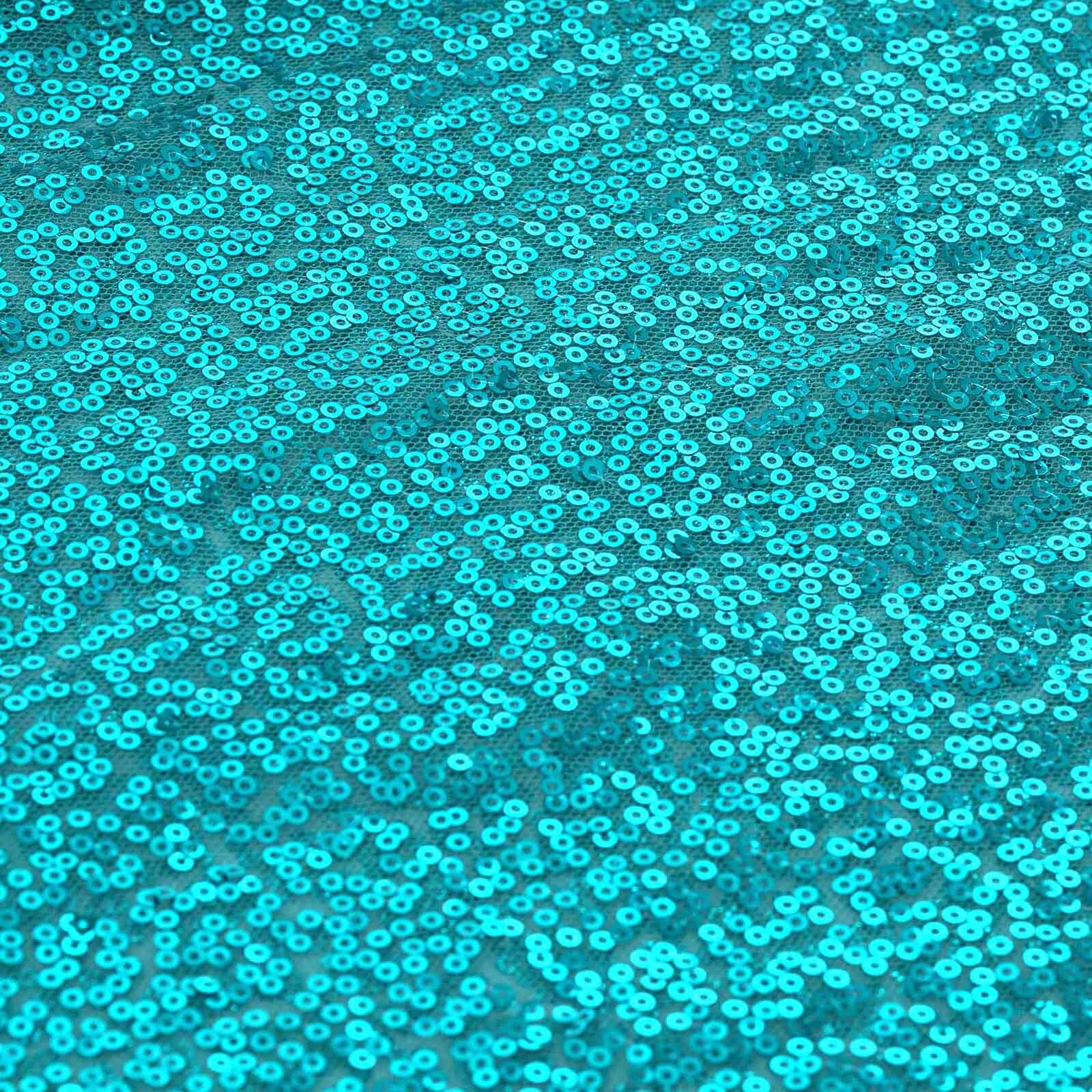 Sequin 12"x108" Table Runner Turquoise - Glittering Design - Image 3