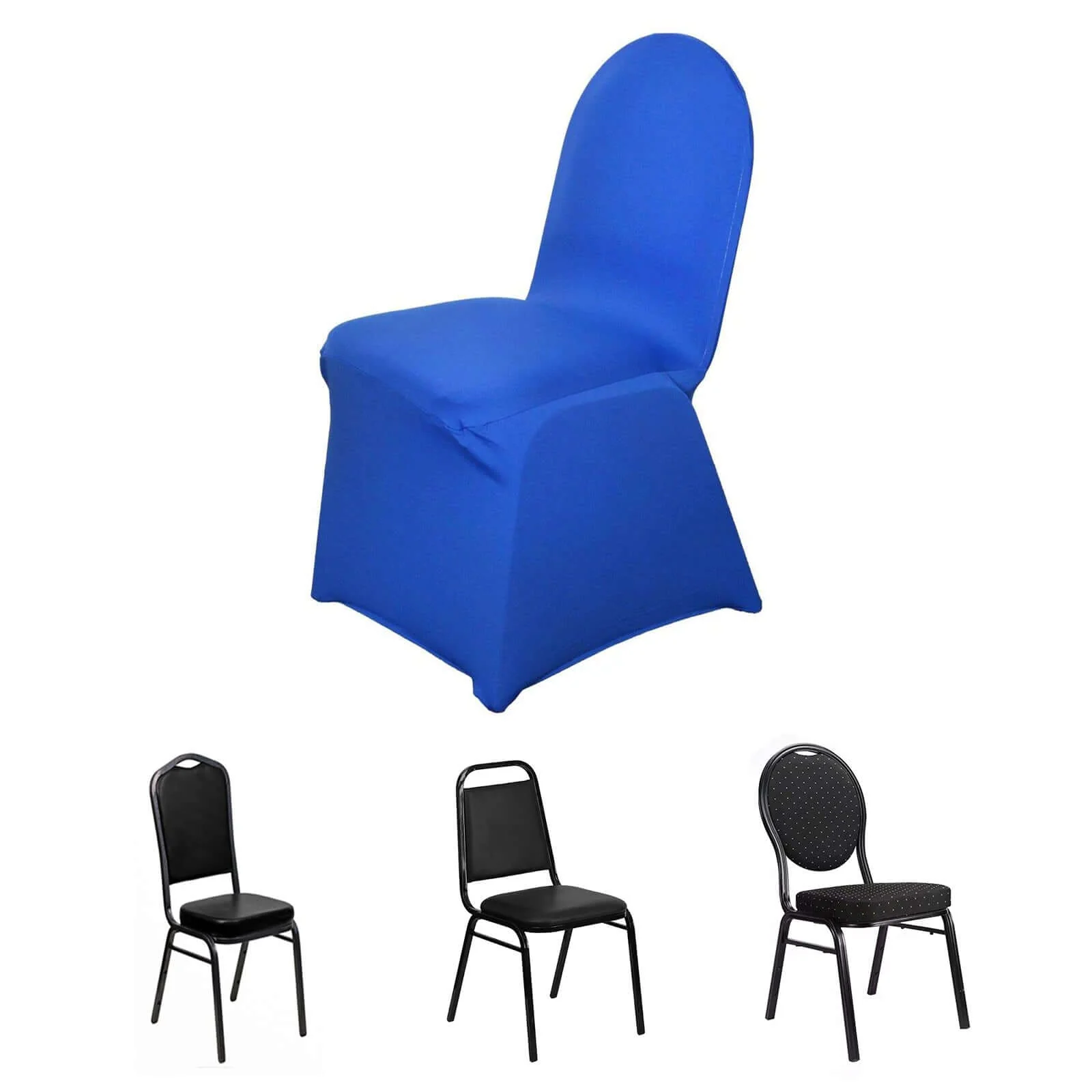 Spandex Chair Cover for Banquet Chairs Royal Blue - Stretch 160GSM Fabric with Slip-On Slipcover - Image 7