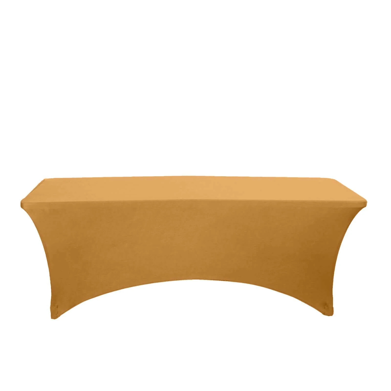 Stretch Spandex 96"x30" Rectangle Table Cover Gold - Durable Form-Fitting Tablecloth for Events & Presentations - Image 7