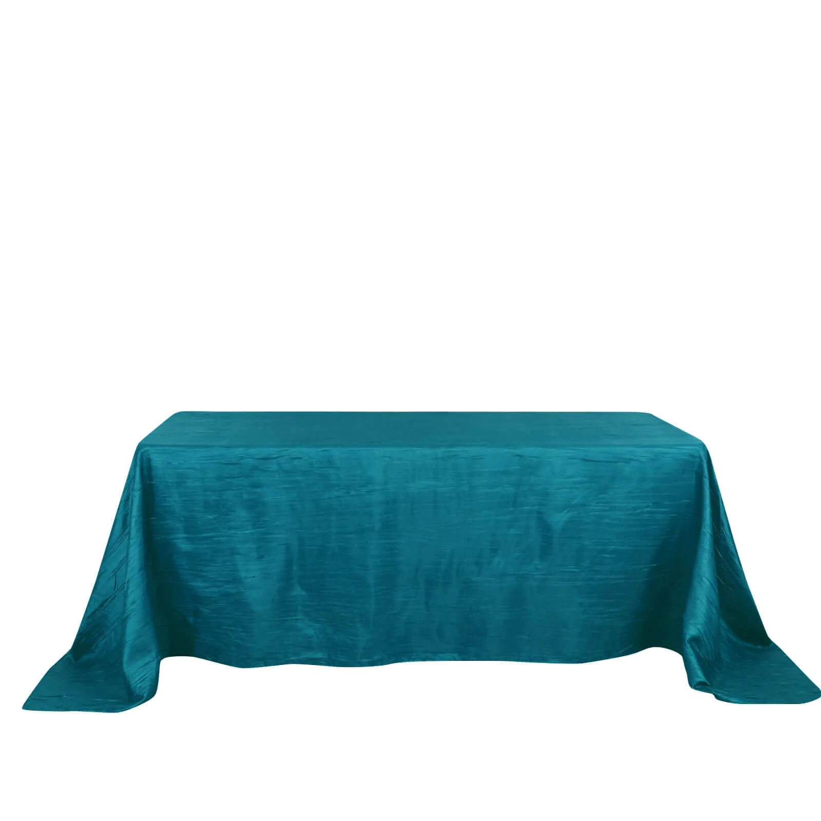 Taffeta 90"x132" Rectangle Tablecloth Teal - Seamless Accordion Crinkle Table Cover - Image 8