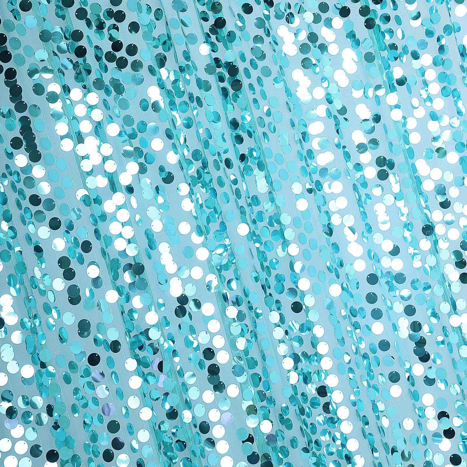 8ftx8ft Turquoise Big Payette Sequin Event Curtain Drapes, Backdrop Event Panel - Image 8