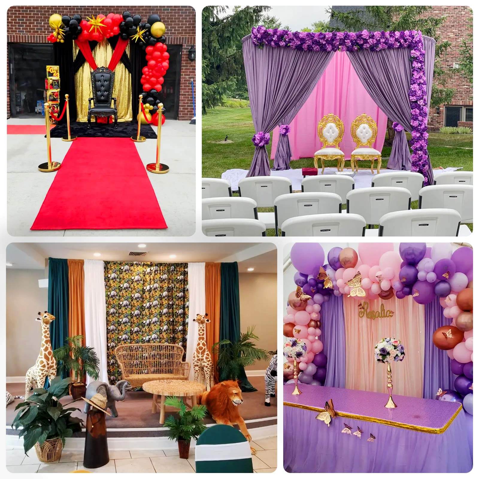 2 Pack 5ftx10ft Violet Amethyst Scuba Polyester Backdrop Drape Curtains, Durable Flame Resistant Event Divider Panels Wrinkle Free With Rod Pockets - Image 4